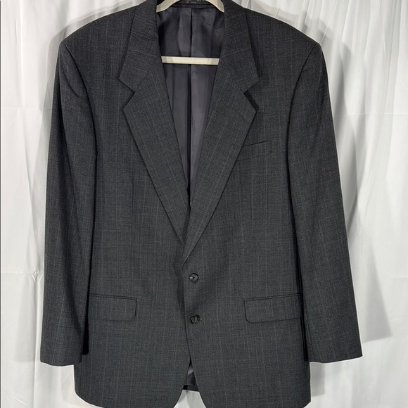 Versini Gray Sport Coat with Notched Lapels and Structured Shoulders Size 44L - Picture 1 of 9